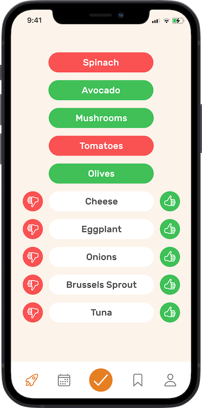 iPhone app references selection scereen
